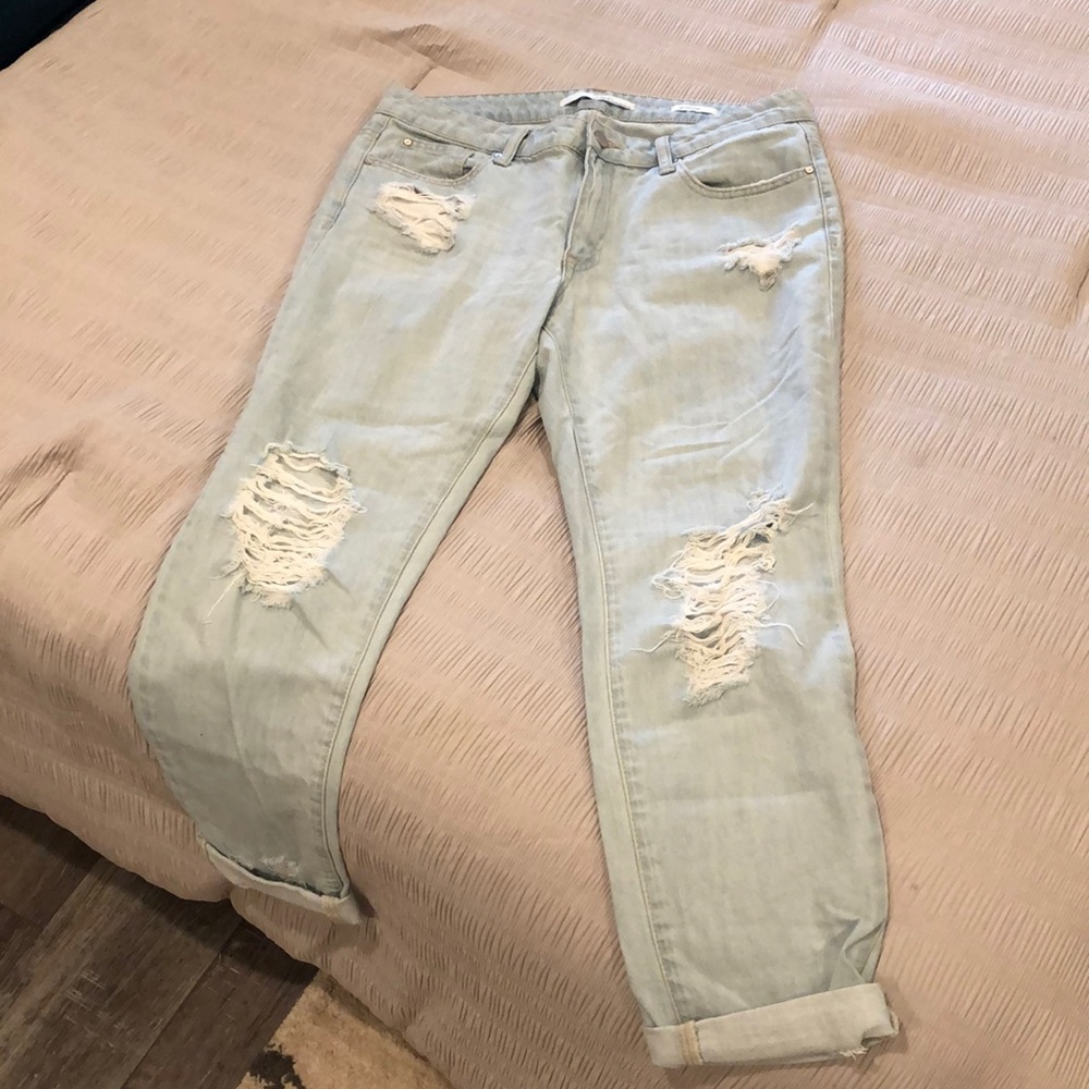 Loose fit, comfy boyfriend jeans - light blue